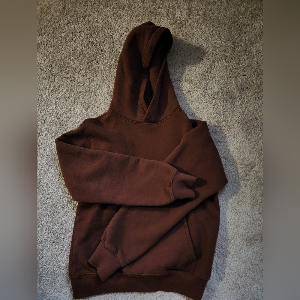 Aritzia that cozy fleece hoodie xs brown